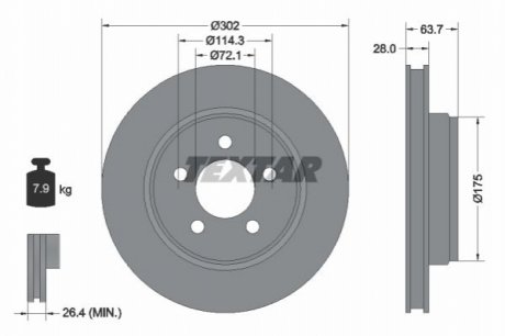 Тормозной диск TEXTAR 92203303 (фото 1)