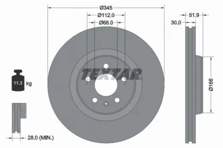 Тормозной диск TEXTAR 92229203