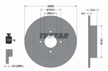 Тормозной диск TEXTAR 92231403 (фото 1)