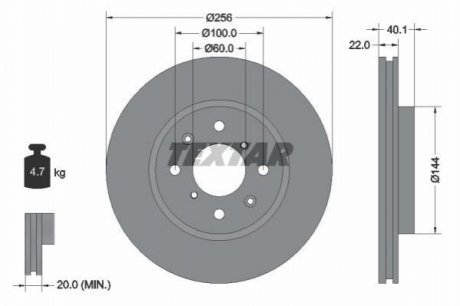 Тормозной диск TEXTAR 92232803 (фото 1)
