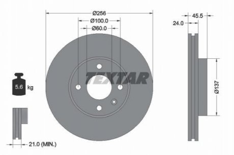 Тормозной диск TEXTAR 92241400 (фото 1)