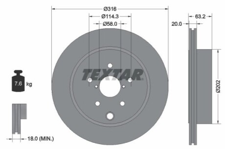 Тормозной диск TEXTAR 92243703 (фото 1)