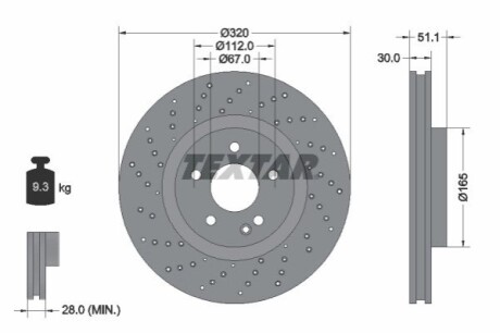 Диск тормозной TEXTAR 92262105 (фото 1)