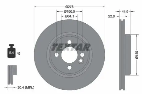 Тормозной диск TEXTAR 92262403