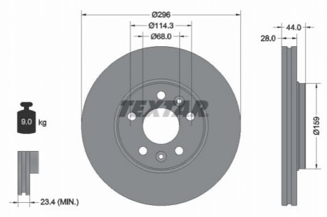 Диск тормозной TEXTAR 92268803 (фото 1)