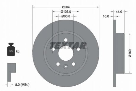 Тормозной диск TEXTAR 92275303 (фото 1)