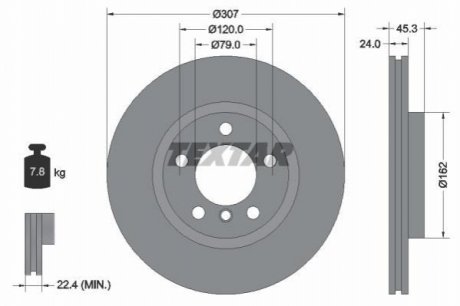 Тормозной диск TEXTAR 92275605 (фото 1)