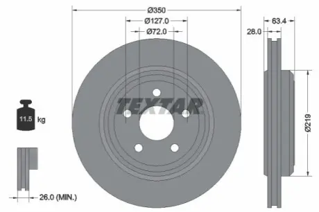 Тормозной диск TEXTAR 92282003
