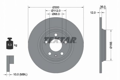 Диск тормозной - (8WD615601, L8WD615601, 8W0615601H) TEXTAR 92282803 (фото 1)