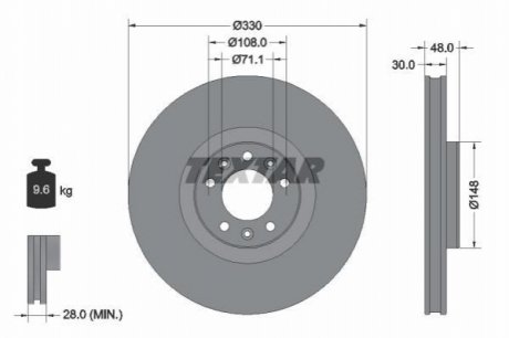 Тормозной диск TEXTAR 92283403 (фото 1)