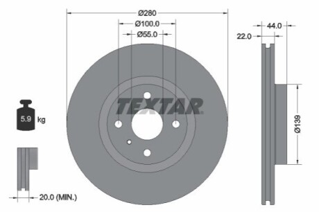 Гальмівний диск TEXTAR 92304205