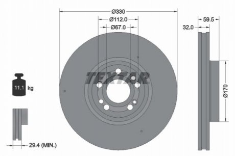 Диск тормозной TEXTAR 92307105 (фото 1)