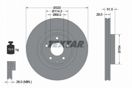 Тормозной диск TEXTAR 92315203 (фото 1)