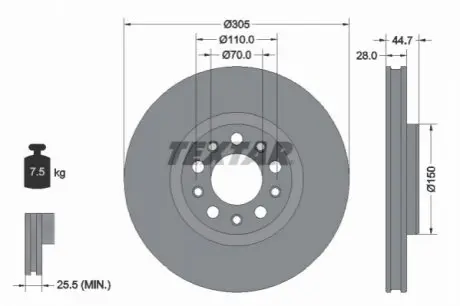 Автозапчасть TEXTAR 92326305