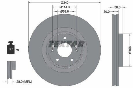 TARCZA HAM. KIA P. SORENTO 2,0-3,5 D 15- TEXTAR 92333403 (фото 1)