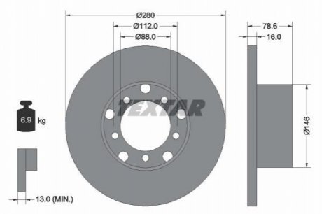Гальмівний диск TEXTAR 93012400 (фото 1)