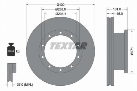 Гальмівний диск TEXTAR 93086800 (фото 1)