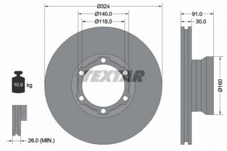 Тормозной диск TEXTAR 93087600 (фото 1)