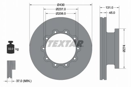 Тормозной диск - TEXTAR 93088300 (фото 1)
