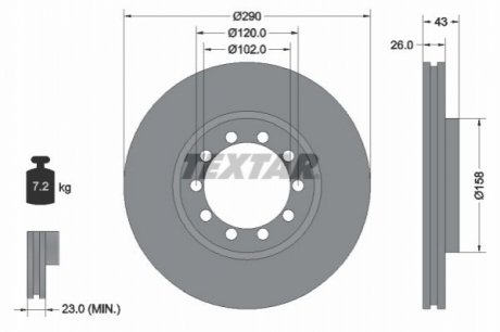 Тормозной диск - (5010260603) TEXTAR 93117500 (фото 1)