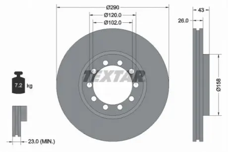 Гальмівний диск TEXTAR 93117500