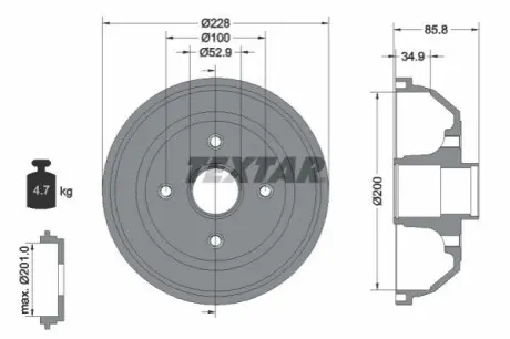 Тормозной барабан TEXTAR 94024100