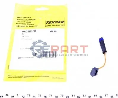 Фото 1 — Датчик зносу гальмівних колодок MB E-class (W211/S211)/ M-class (W164/W166) 02- (L= 95mm) TEXTAR (98040100) Фото Датчик зносу гальмівних колодок MB E-class (W211/S211)/ M-class (W164/W166) 02- (L= 95mm) TEXTAR (98040100) зображення 1