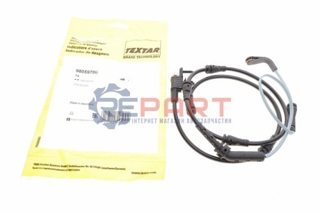 Датчик зносу гальмівних колодок (передніх) Land Rover Defender/Discovery/Range Rover 12- (L=866mm) TEXTAR 98059700 (фото 1)