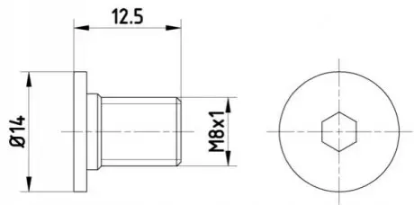 Монтажний болт гальмівного диску задн/передн (M8x1x12,5 упаковка 2 шт) MERCEDES A (V177), A (W168), A (W169), A (W176), A (W177), AMG GT (C190), AMG GT (C192), AMG GT (R190), AMG GT (X290) 07.97 TEXTAR TPM0002