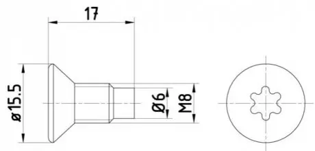 Монтажний болт гальмівного диску задн/передн (M8x1,25x17 упаковка 2 шт) MERCEDES CITAN (MPV), CITAN MIXTO (DOUBLE CABIN), CITAN TOURER (W420), CITAN/MINIVAN (W415), CITAN/MINIVAN (W420) 07.84 TEXTAR TPM0004