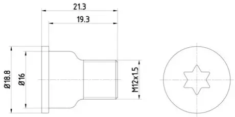 Монтажний болт гальмівного диску задн (M12x1,5x21,3 упаковка 2 шт) MERCEDES G (W463), SPRINTER 3,5-T (B909), SPRINTER 4,6-T (B909) AUDI A8 D4, Q7 BENTLEY MULSANNE PORSCHE CAYENNE 09.89 TEXTAR TPM0005