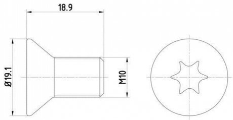 Болт, диск тормозного механизма TEXTAR TPM0010 (фото 1)