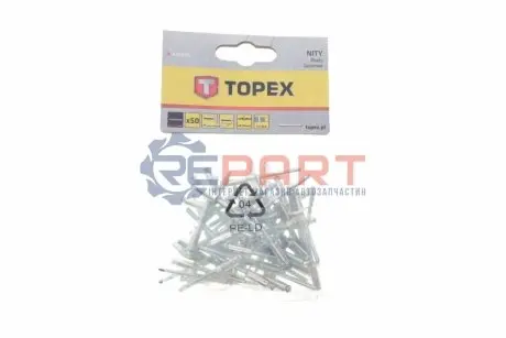 Заклепка Ø4,8x12,5 mm 50 од. Topex 43E503 Купити в Україні