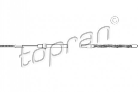Трос ручного тормоза - 102 833 (191609721) TOPRAN / HANS PRIES 102833 (фото 1)