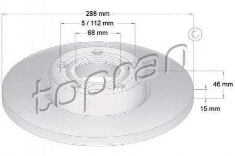 Тормозной диск - (4A0615301B) TOPRAN / HANS PRIES 103755