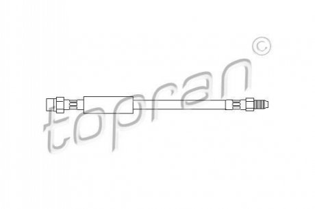 Шланг тормозной (задний) Audi 100, 200, 80, A4, A6, V8 1.8-4.2 83-04 TOPRAN / HANS PRIES 104 433 (фото 1)
