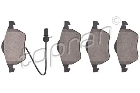 Колодки гальмівні (передні) Ford Galaxy 95-06/Seat Alhambra/VW Sharan 95-10/VW T4 90-03 (+датчики) TOPRAN / HANS PRIES 108804