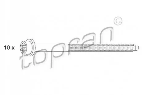 Болти головки (к-кт 8шт.) VW Polo/Skoda Roomster 1.0/1.2i 01 TOPRAN / HANS PRIES 109548