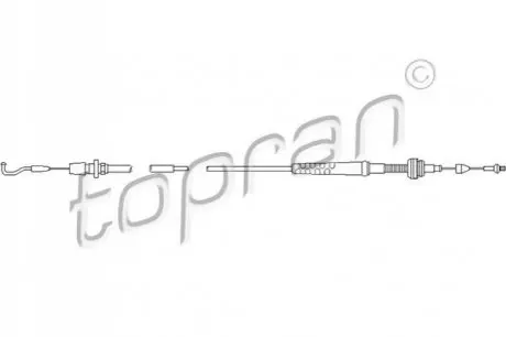 Трос газу (довжина 1129мм/825мм) VW TRANSPORTER T4 2.0 07.90-04.03 TOPRAN / HANS PRIES 109856 Купити в Україні