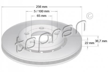 Тормозной диск TOPRAN / HANS PRIES 110434 (фото 1)
