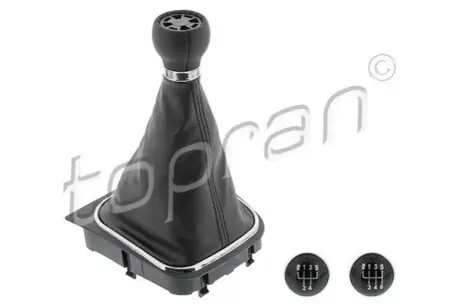 Ручки важеля перемикання передач VW CADDY III, EOS, GOLF V, GOLF VI, JETTA III, JETTA IV, MULTIVAN T5, PASSAT B6, SCIROCCO III, TOURAN, TRANSPORTER T5 AUTOBUS-SEDAN 02.03-12.17 TOPRAN / HANS PRIES 120058 Купити в Україні