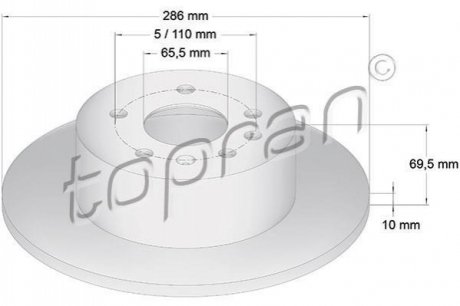 Гальмівний диск TOPRAN / HANS PRIES 200951 (фото 1)