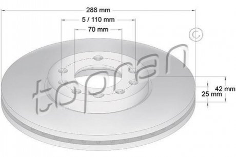Тормозной диск TOPRAN / HANS PRIES 205521 (фото 1)