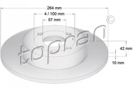 Тормозной диск TOPRAN / HANS PRIES 206860