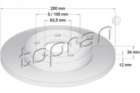 Гальмівні диски TOPRAN / HANS PRIES 301957 (фото 1)