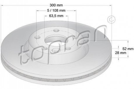 Тормозной диск TOPRAN / HANS PRIES 304437 (фото 1)