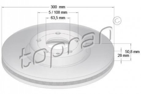 Тормозной диск TOPRAN / HANS PRIES 304854 (фото 1)