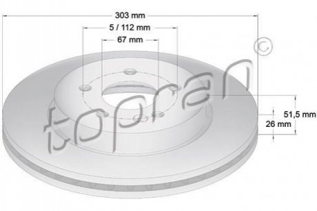 Тормозной диск TOPRAN / HANS PRIES 401400 (фото 1)