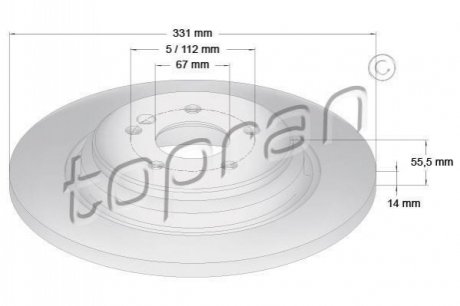 Тормозной диск TOPRAN / HANS PRIES 401402 (фото 1)