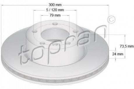 Тормозной диск TOPRAN / HANS PRIES 500947 (фото 1)